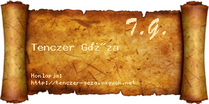 Tenczer Géza névjegykártya