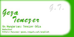 geza tenczer business card