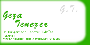 geza tenczer business card
